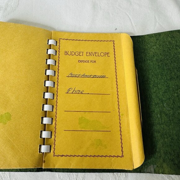Vintage Dollar Saver Budget File Income Expenses Pad Envelopes Snap Close Binder - Picture 10 of 14